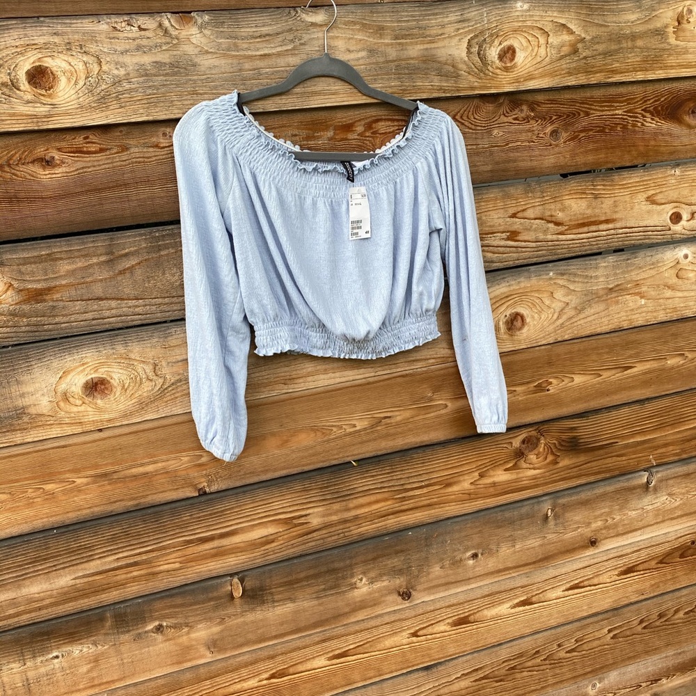 Cropped blue blouse - Picture 3 of 7